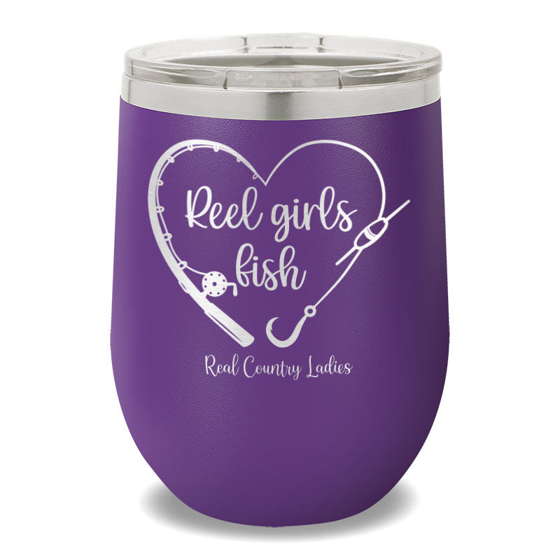 Reel Girls Fish 12oz Stemless Wine Cup