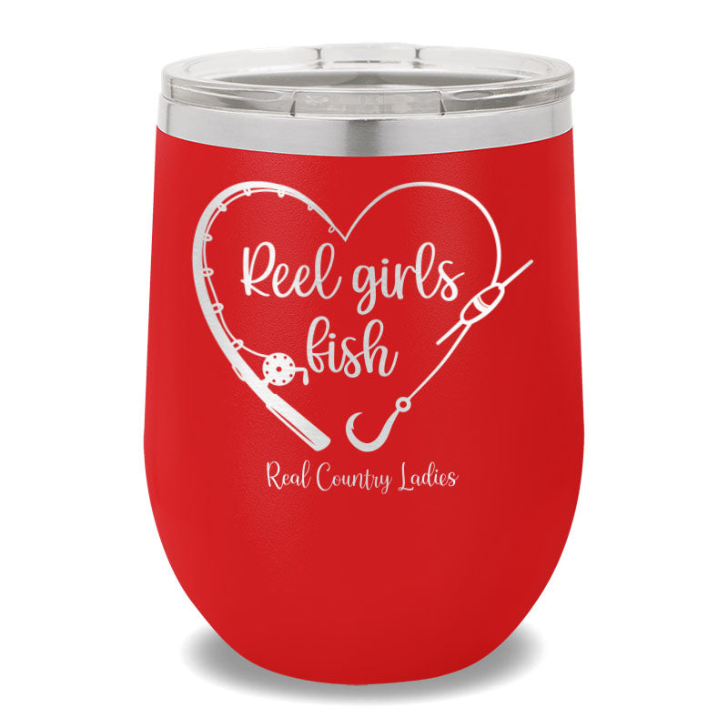 Reel Girls Fish 12oz Stemless Wine Cup