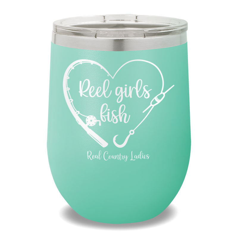 Reel Girls Fish 12oz Stemless Wine Cup