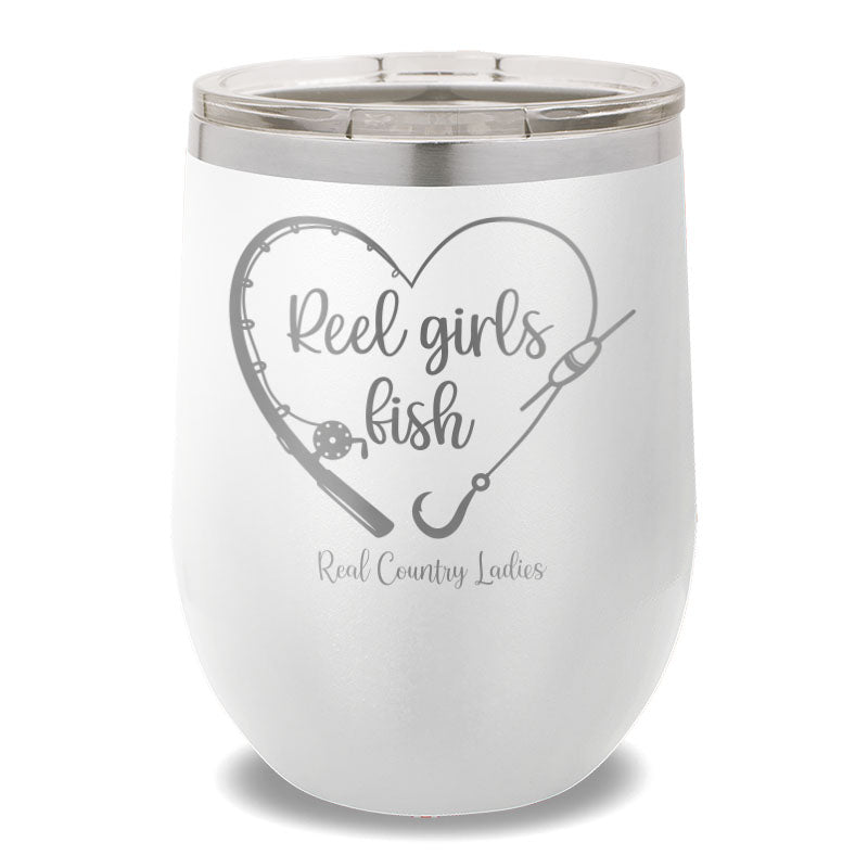 Reel Girls Fish 12oz Stemless Wine Cup