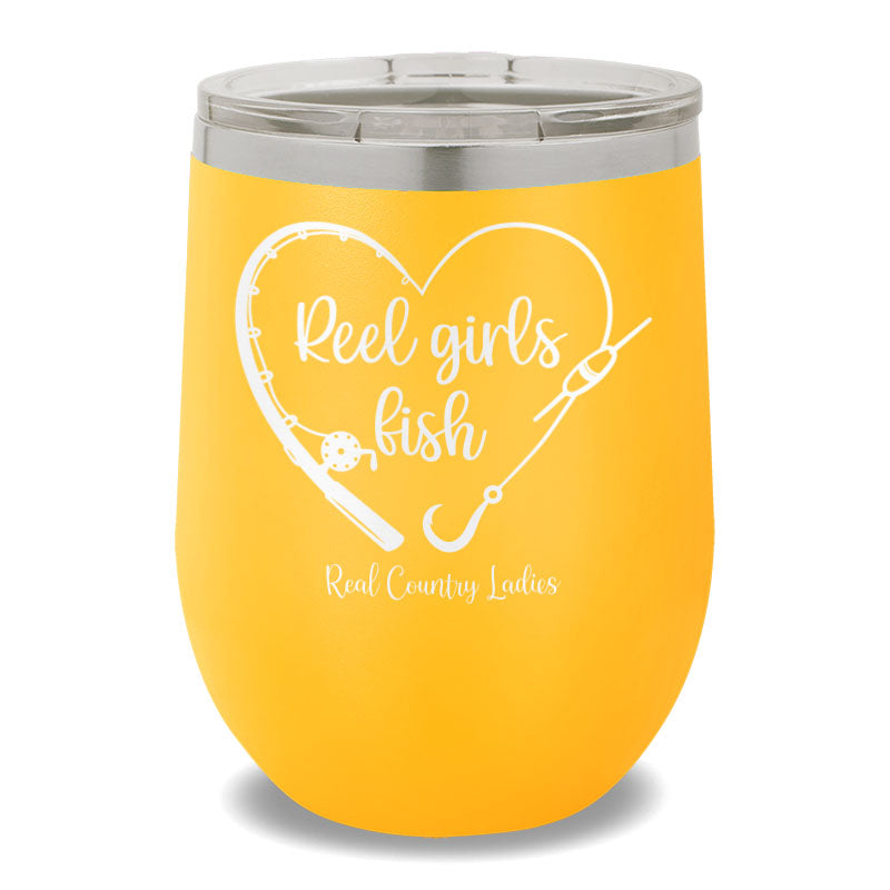 Reel Girls Fish 12oz Stemless Wine Cup