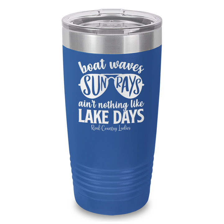 Boat Waves Sun Rays Laser Etched Tumbler