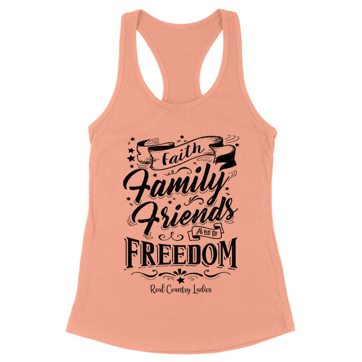 Faith Family Friends Black Print Front Apparel