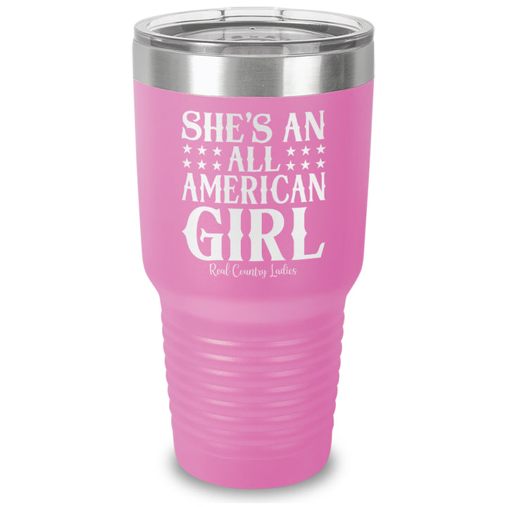 All American Girl Laser Etched Tumbler