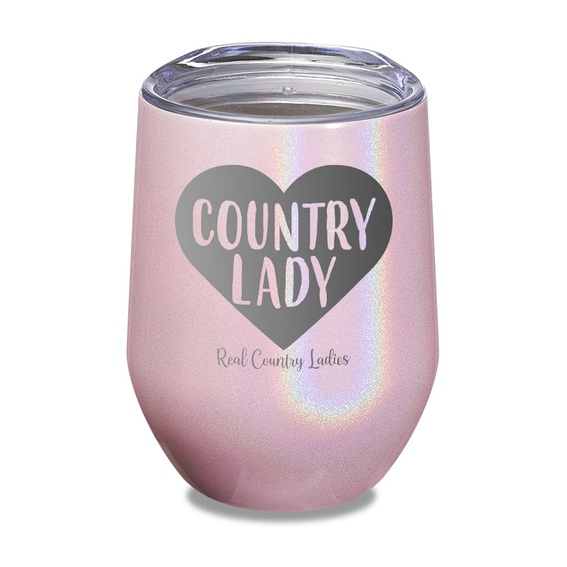 Country Lady Heart Laser Etched Tumbler