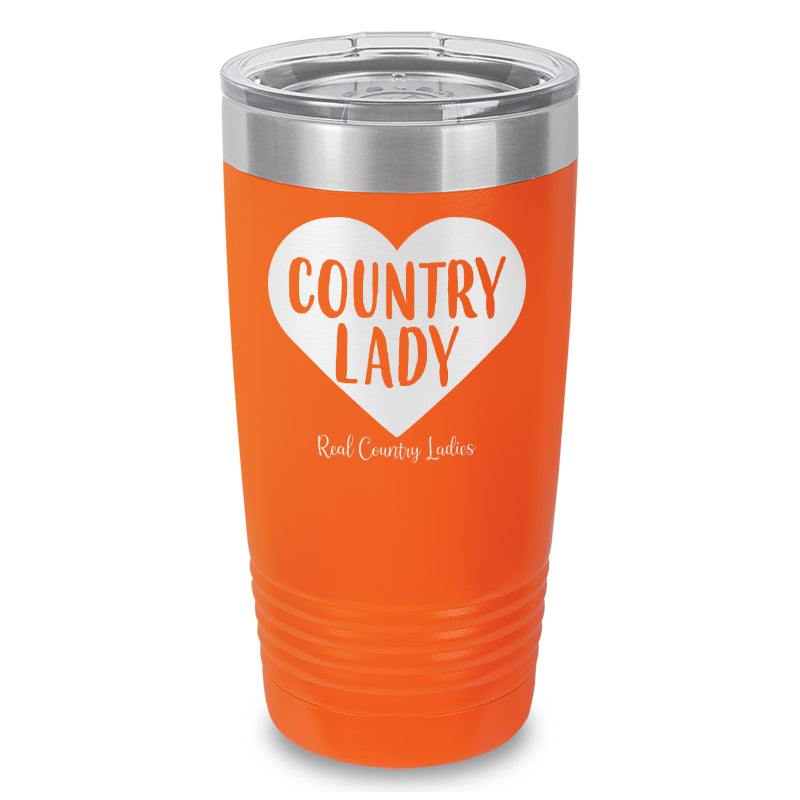 Country Lady Heart Laser Etched Tumbler