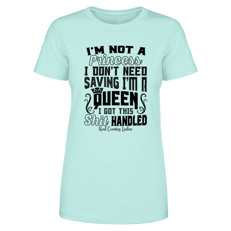 I'm Not A Princess Black Print Front Apparel