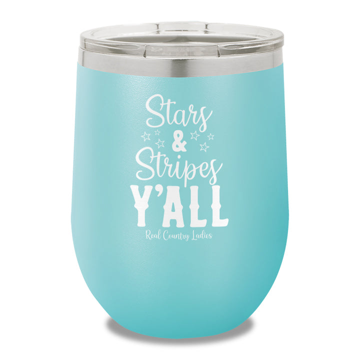 Stars And Stripes Y'all 12oz Stemless Wine Cup