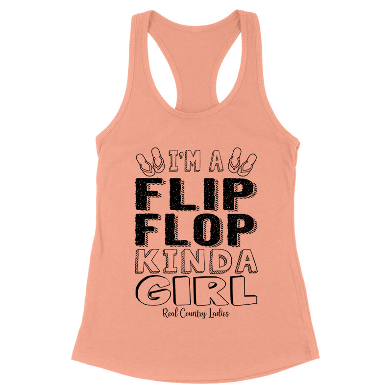 I'm A Flip Flop Kinda Girl Black Print Front Apparel