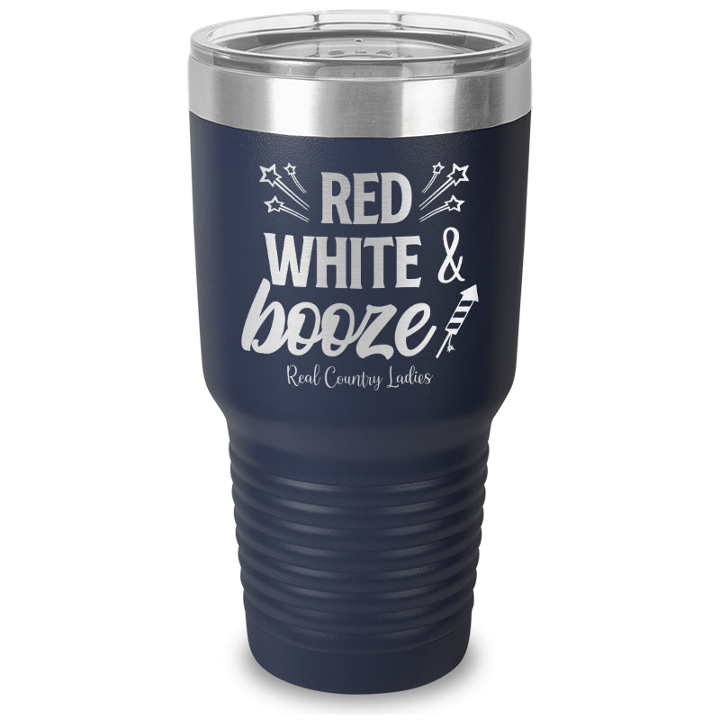 Red White And Booze Laser Etched Tumbler