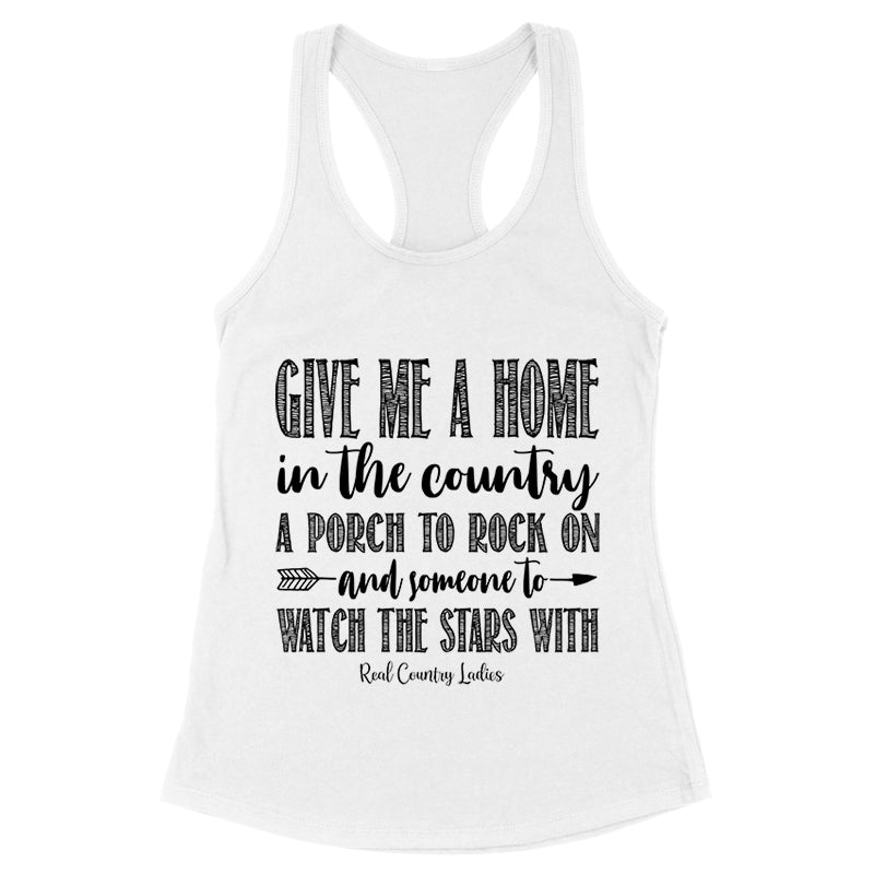 Give Me A Home In The Country Black Print Front Apparel