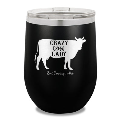 Crazy Cow Lady 12oz Stemless Wine Cup