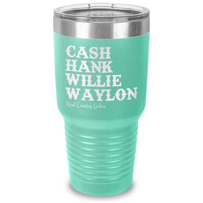 Cash Hank Willie Waylon Laser Etched Tumbler