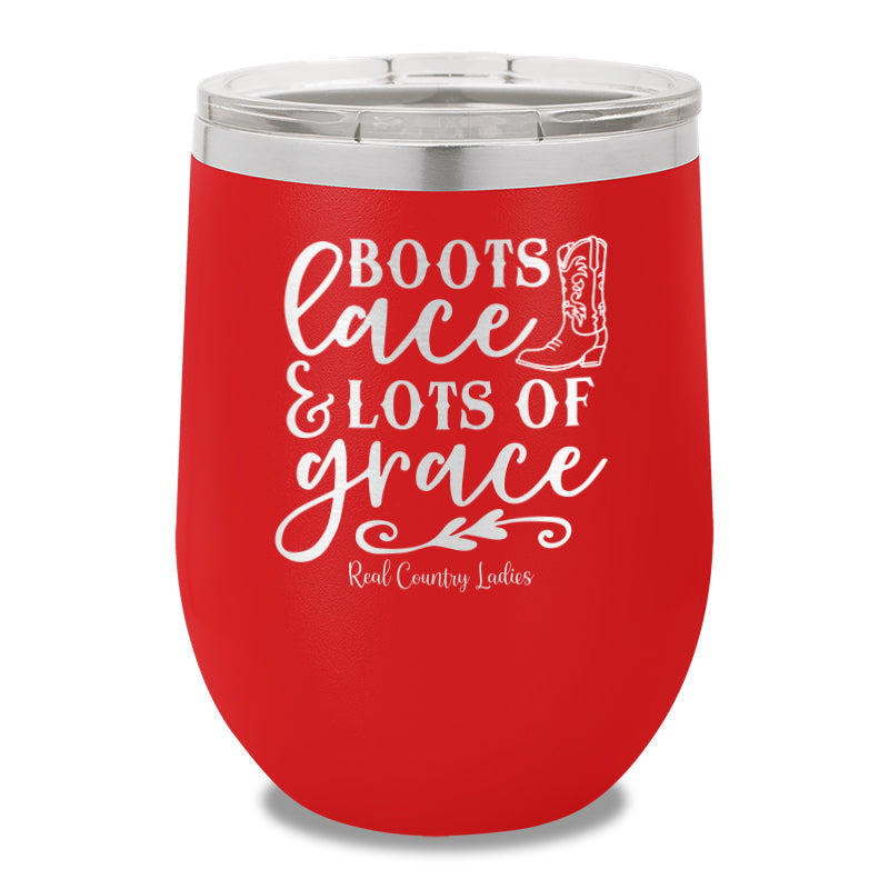 Boots Lace And Lots Of Grace 12oz Stemless Wine Cup