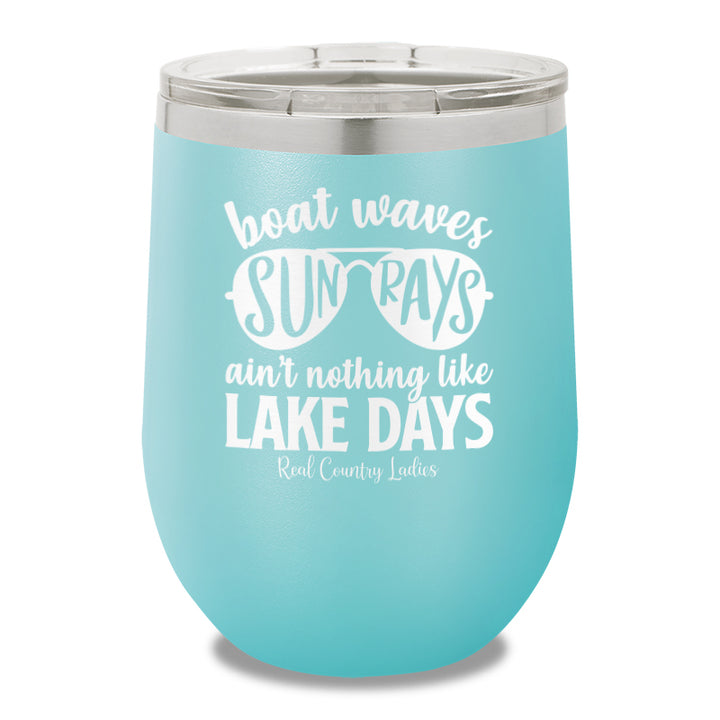 Boat Waves Sun Rays 12oz Stemless Wine Cup