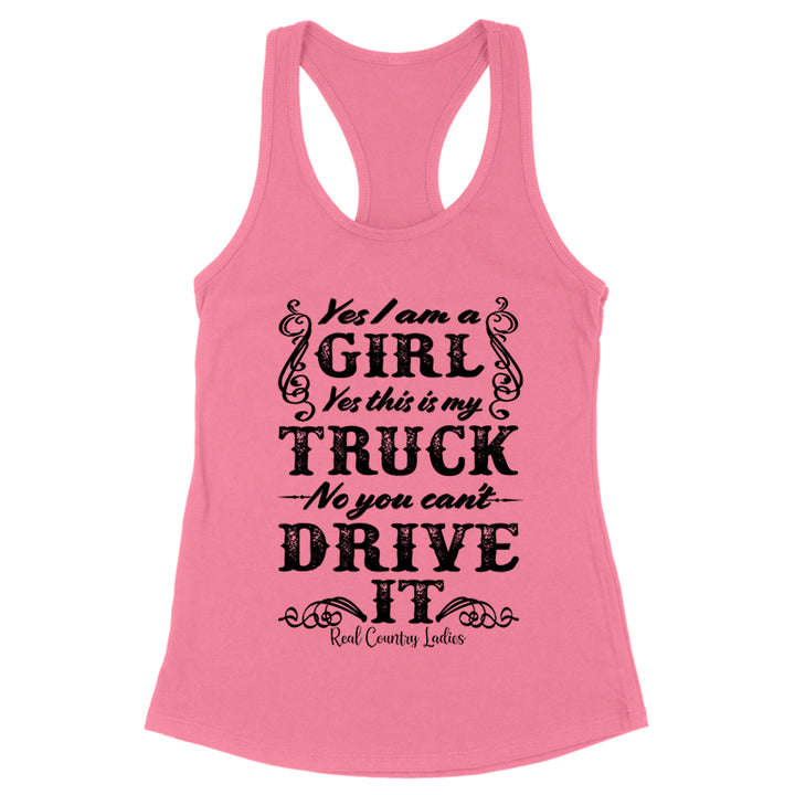 Yes I'm A Girl Black Print Front Apparel