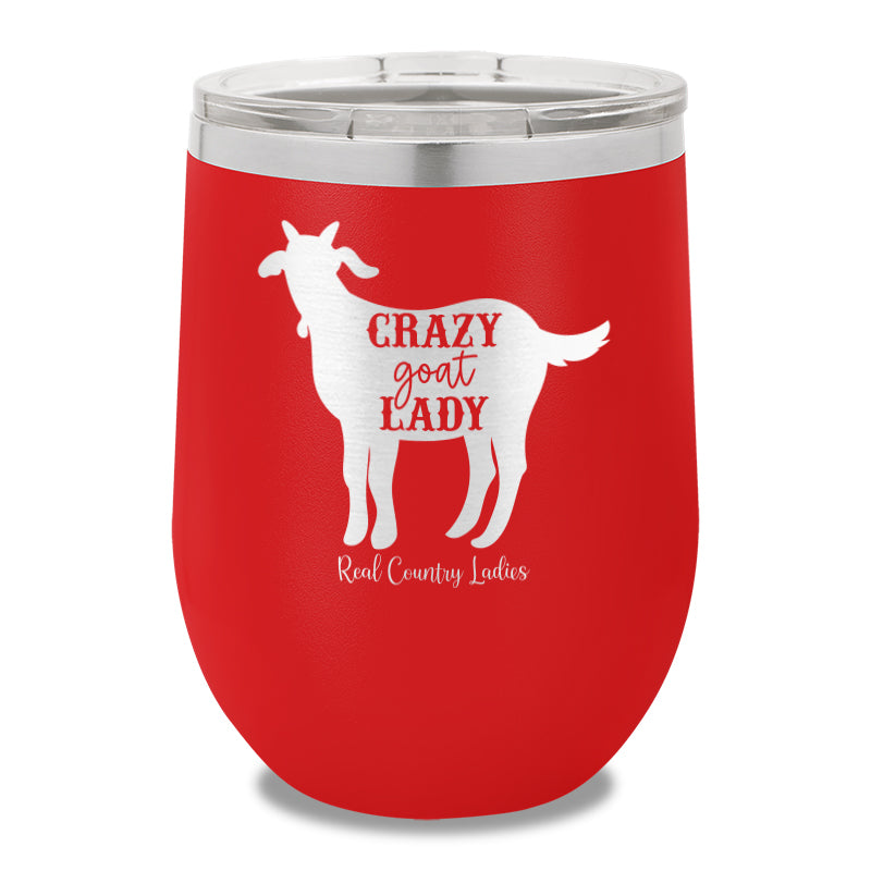 Crazy Goat Lady 12oz Stemless Wine Cup