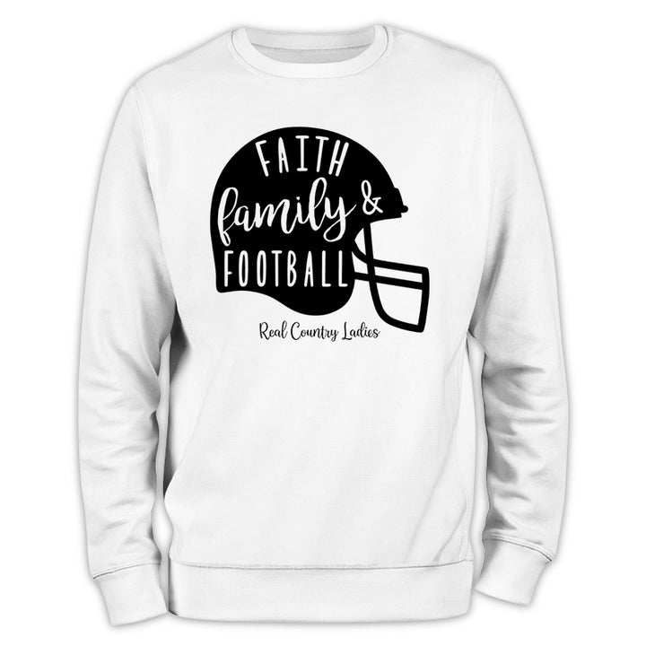 Faith Family Football Crewneck Sweatshirt