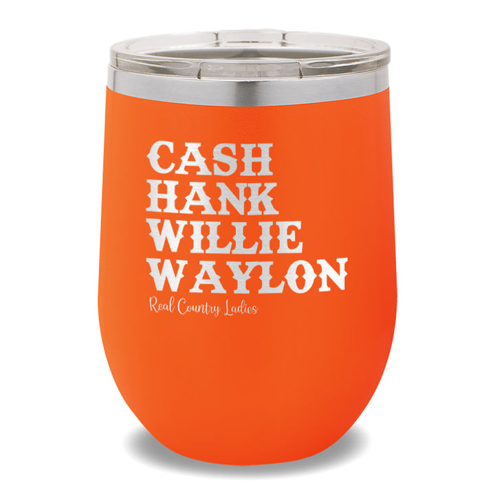 Cash Hank Willie Waylon 12oz Stemless Wine Cup