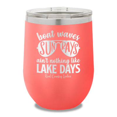 Boat Waves Sun Rays 12oz Stemless Wine Cup