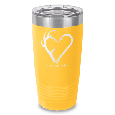 Hunting Fishing Heart Laser Etched Tumbler