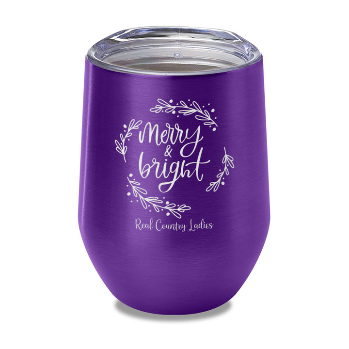 Merry And Bright Laser Etched Tumbler