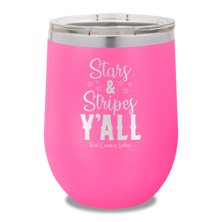 Stars And Stripes Y'all 12oz Stemless Wine Cup