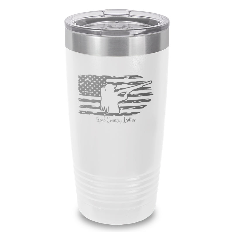 Shotgun USA Flag Laser Etched Tumbler