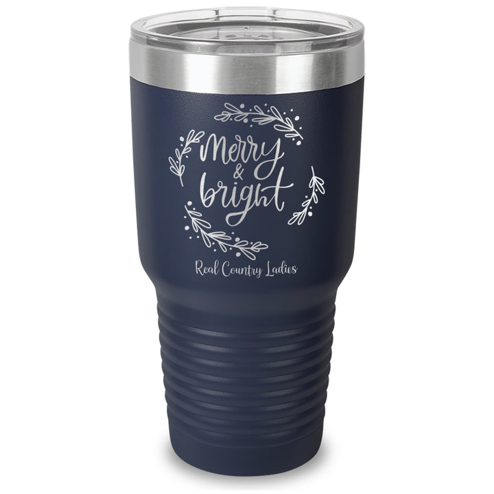 Merry And Bright Laser Etched Tumbler