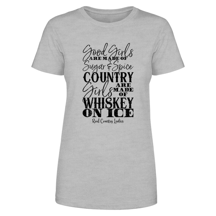 Whiskey On Ice Black Print Front Apparel