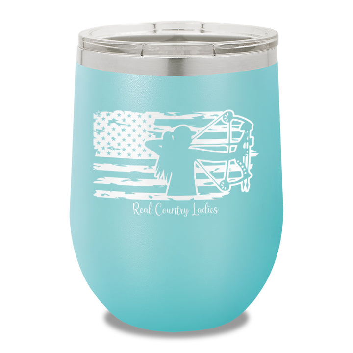 Bow USA Flag 12oz Stemless Wine Cup