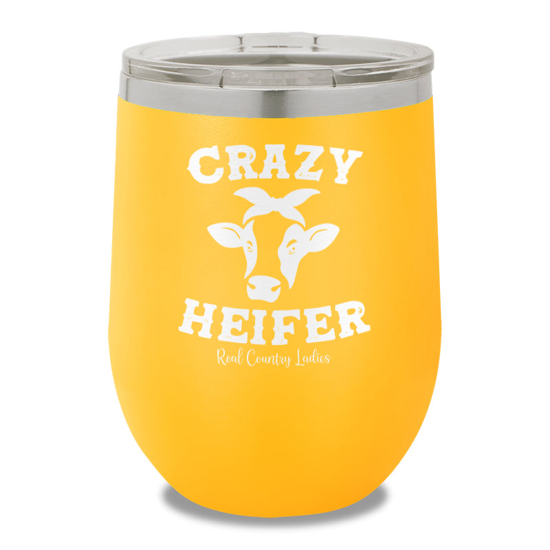 Crazy Heifer 12oz Stemless Wine Cup