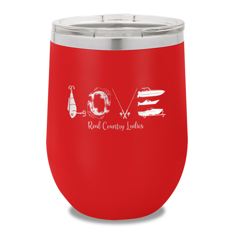 Fishing Love 12oz Stemless Wine Cup