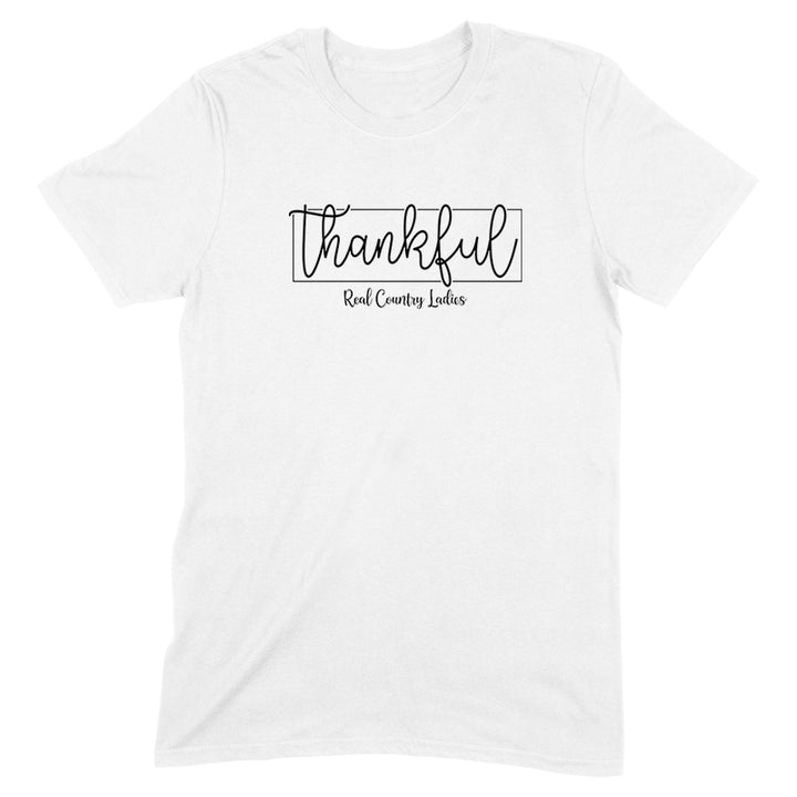 Thankful Black Print Front Apparel