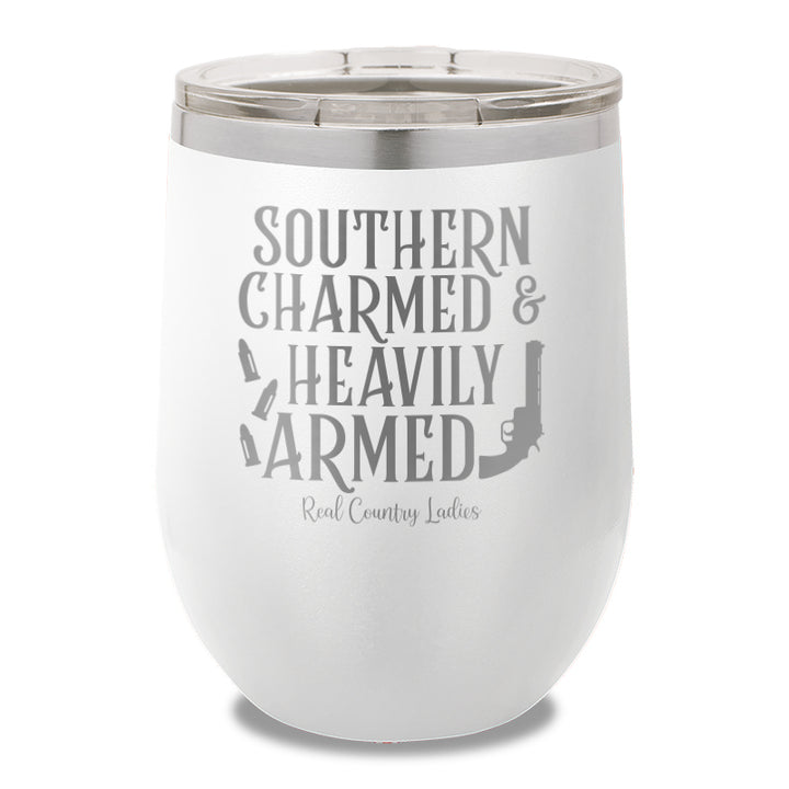 Southern Charmed And Heavily Armed 12oz Stemless Wine Cup