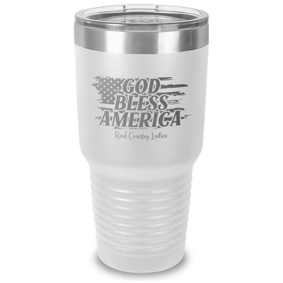 God Bless America Laser Etched Tumbler