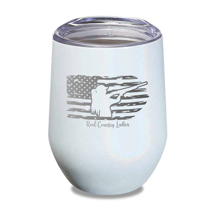 Shotgun USA Flag Laser Etched Tumbler