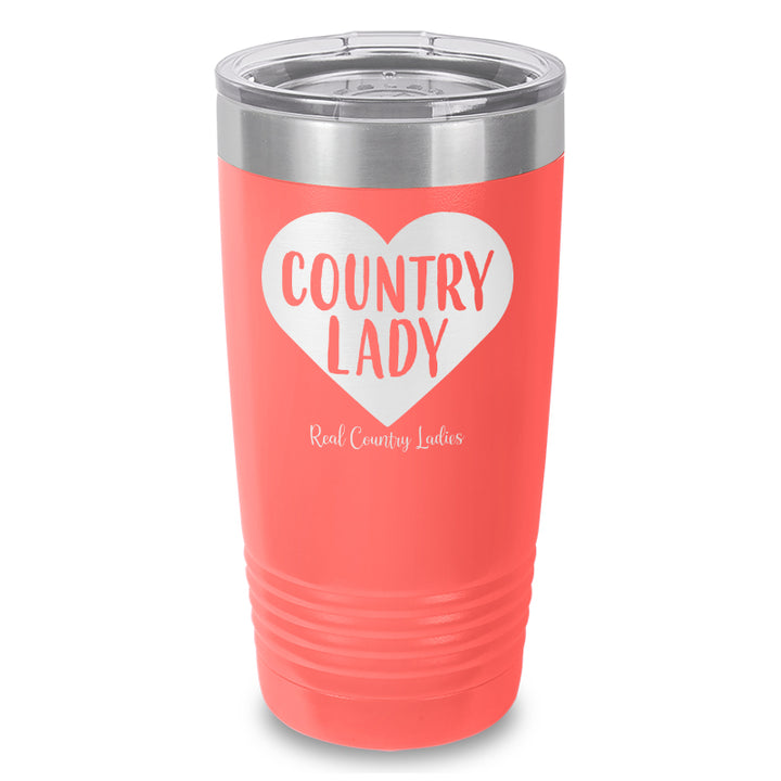 Country Lady Heart Laser Etched Tumbler