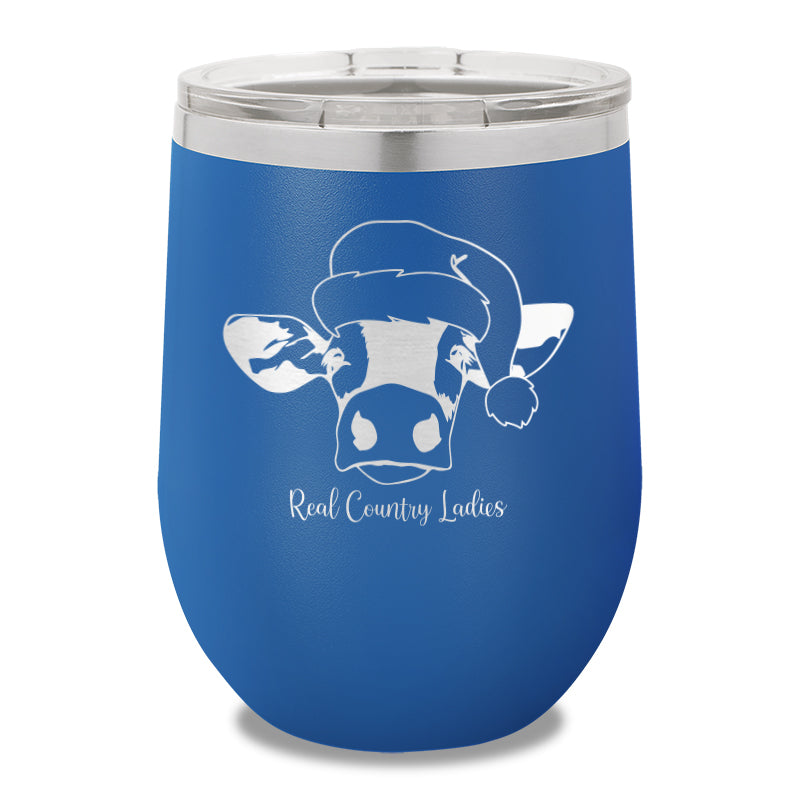 Christmas Cow 12oz Stemless Wine Cup