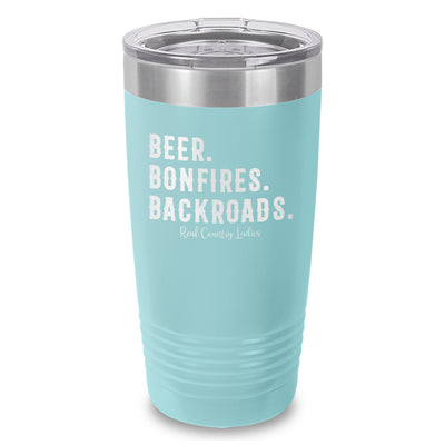 Beer Bonfires Backroads Laser Etched Tumbler