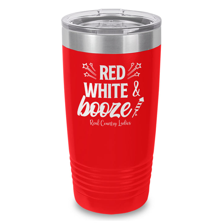 Red White And Booze Laser Etched Tumbler