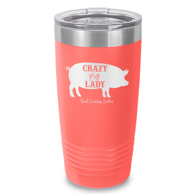 Crazy Pig Lady Laser Etched Tumbler