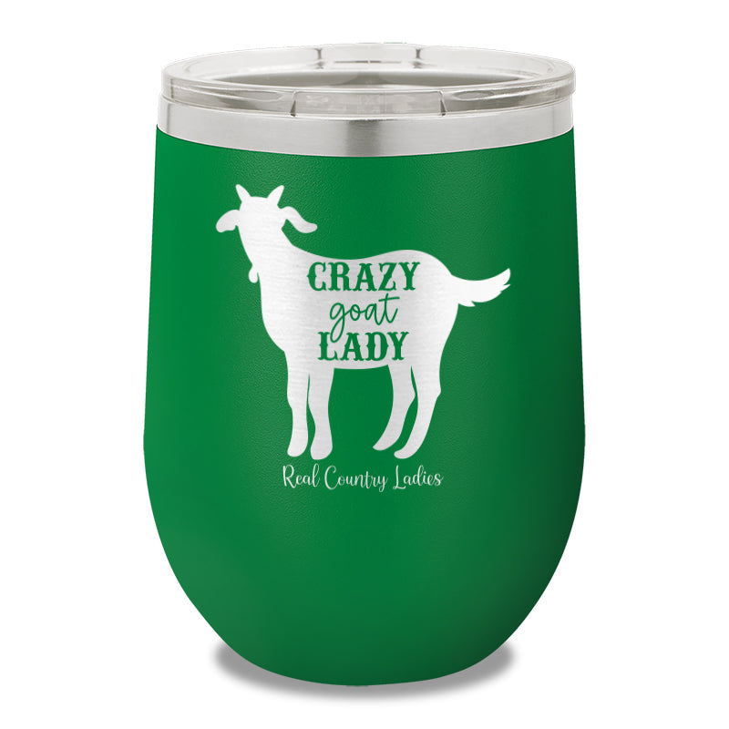 Crazy Goat Lady 12oz Stemless Wine Cup