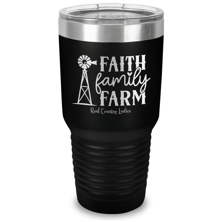 Faith Family Farm Laser Etched Tumbler