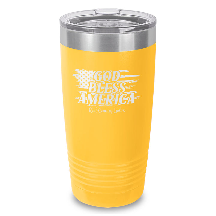 God Bless America Laser Etched Tumbler