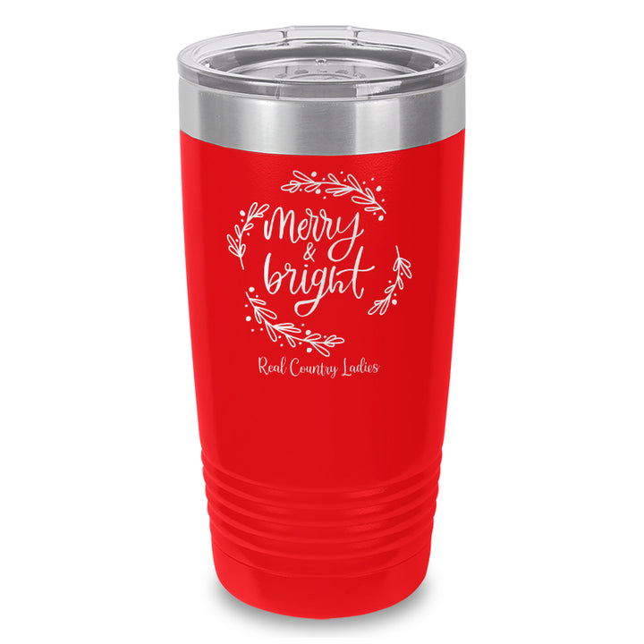 Merry And Bright Laser Etched Tumbler