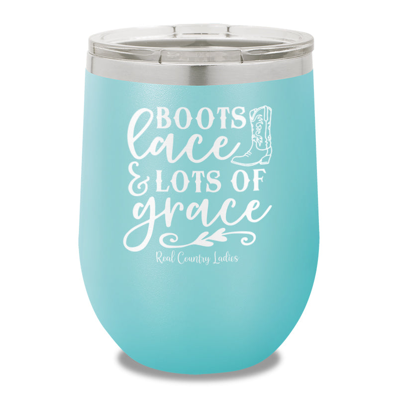 Boots Lace And Lots Of Grace 12oz Stemless Wine Cup