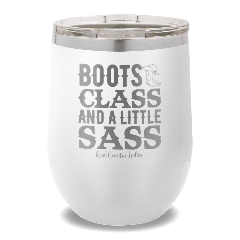 Boots Class And A Little Sass 12oz Stemless Wine Cup