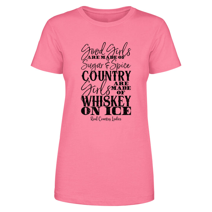 Whiskey On Ice Black Print Front Apparel