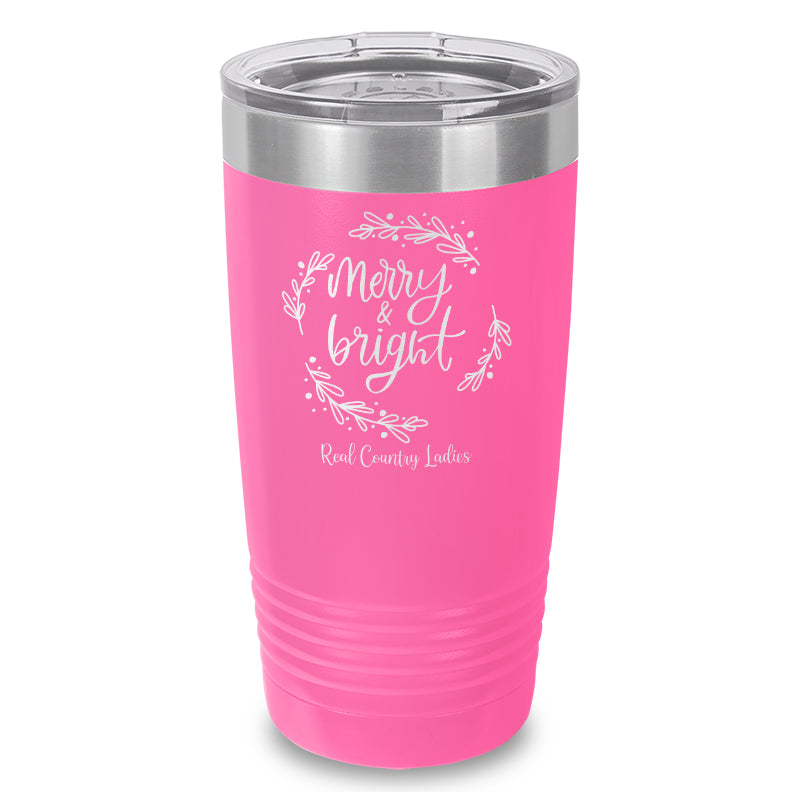 Merry And Bright Laser Etched Tumbler